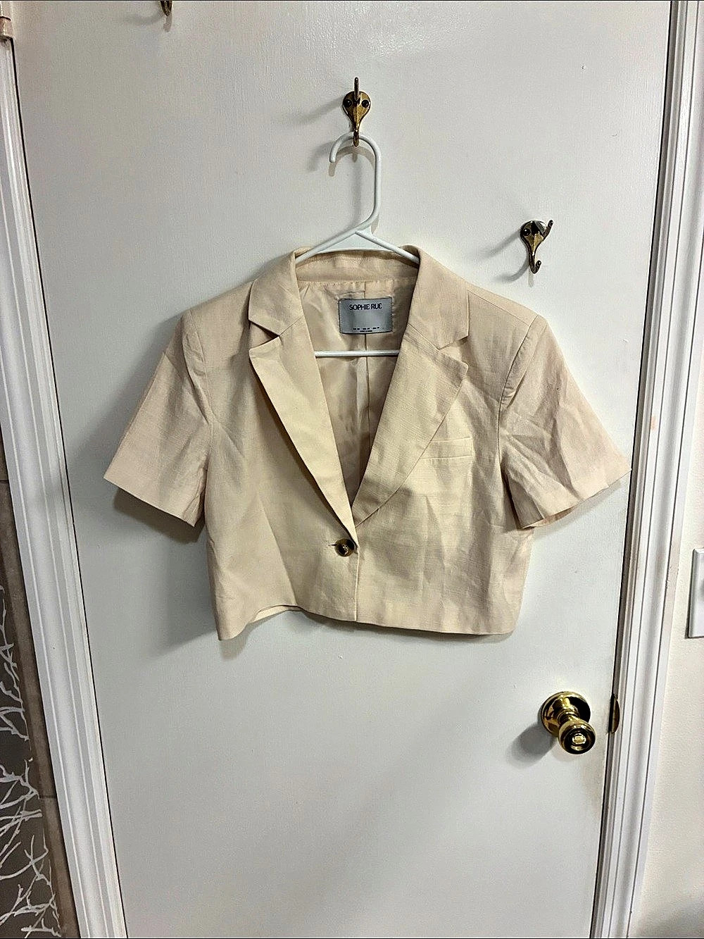 Sophie Rue Cropped Blazer in Cream Size XS